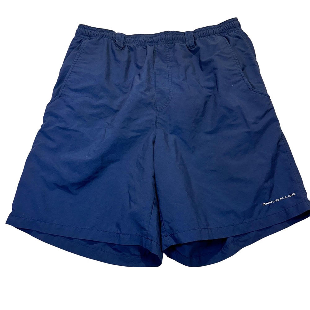 Columbia PFG Fishing Shorts Mens Medium Navy Blue Performance Outdoor Gorpcore